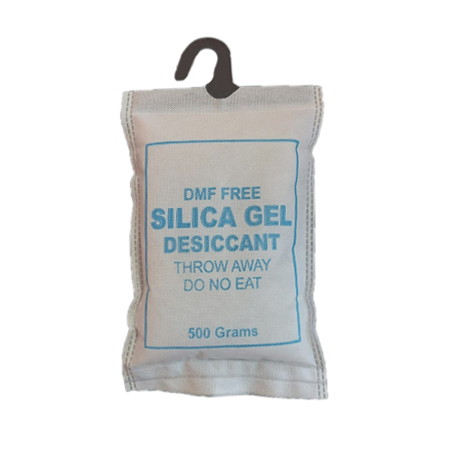 Silica Gel - 500g Industrial Grade Pouch With Hanger, 99% Purity Granules In White Color