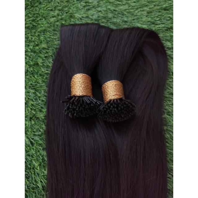 Keratin Natural Straight Human Hair I-tips Extensions - Hair Extension Type: Micro Braiding