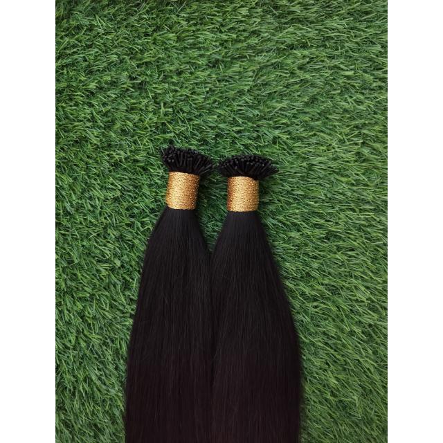 Keratin Natural Straight Human Hair I-tips Extensions - Hair Extension Type: Micro Braiding