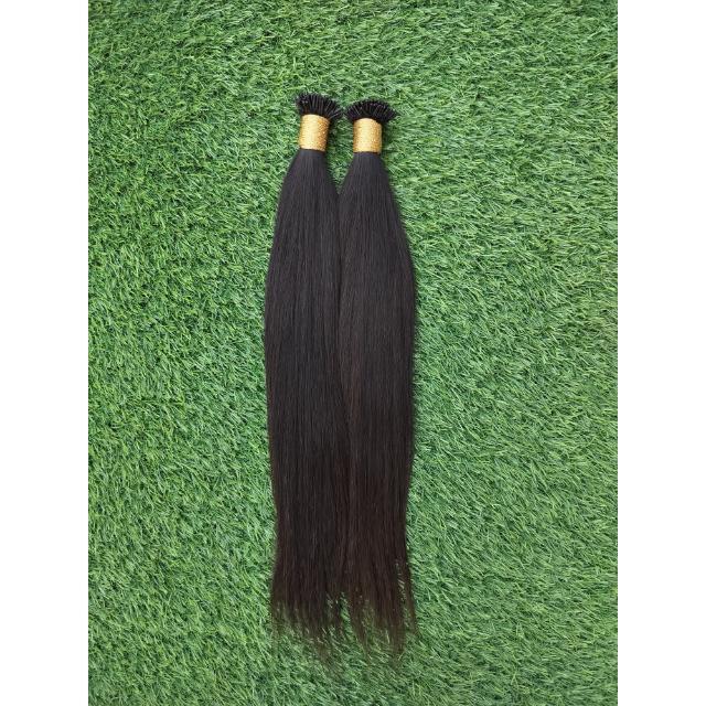 Keratin Natural Straight Human Hair I-tips Extensions - Hair Extension Type: Micro Braiding