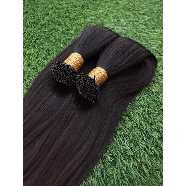 Keratin Natural Straight Human Hair I-tips Extensions - Hair Extension Type: Micro Braiding