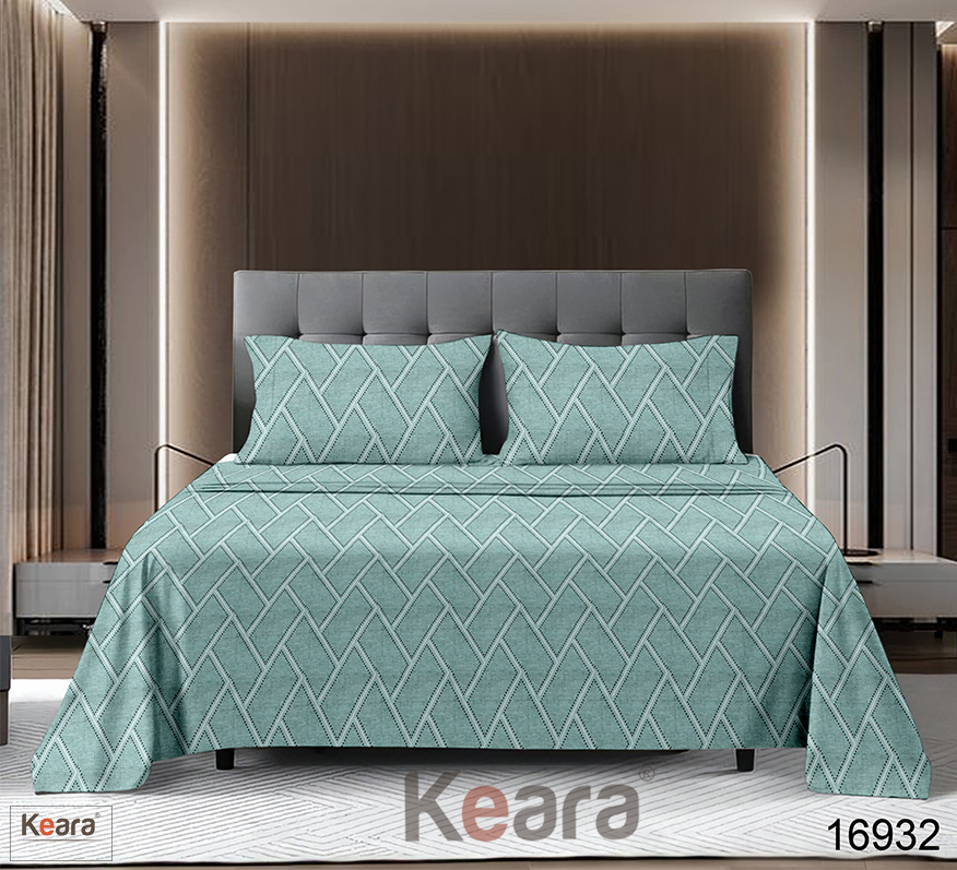 Legacy Bed Sheet - Pure Cotton , 27.4 X 27.4 Meter Size With Printed Pattern & Two Cotton Pillowcases (46 X 68 Cms)