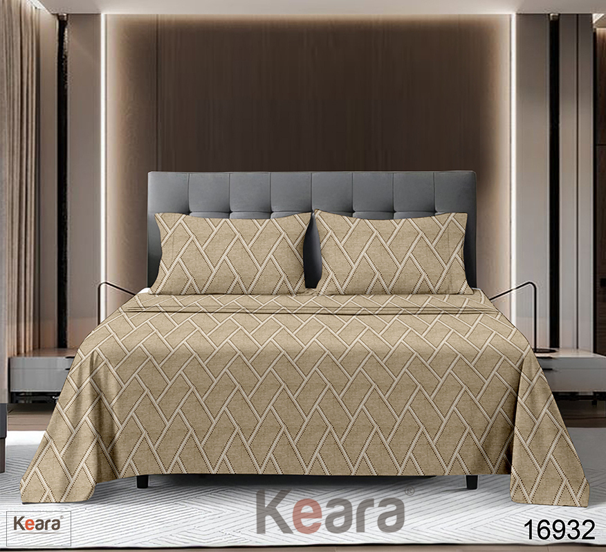 Legacy Bed Sheet - Pure Cotton , 27.4 X 27.4 Meter Size With Printed Pattern & Two Cotton Pillowcases (46 X 68 Cms)