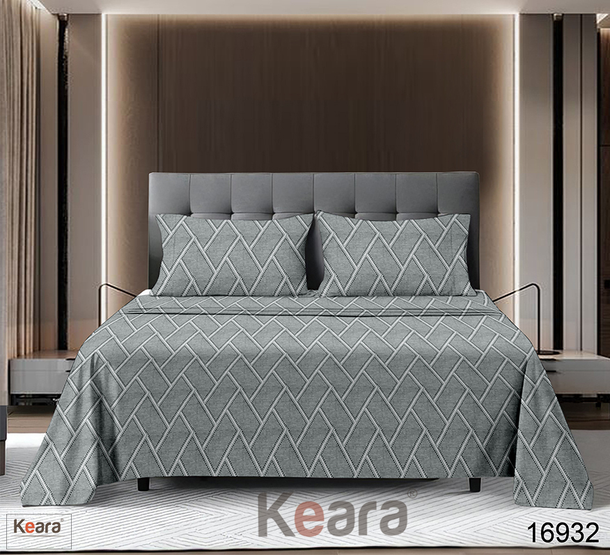 Legacy Bed Sheet - Pure Cotton , 27.4 X 27.4 Meter Size With Printed Pattern & Two Cotton Pillowcases (46 X 68 Cms)