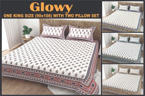 Glowy King Size Cotton Bedsheet