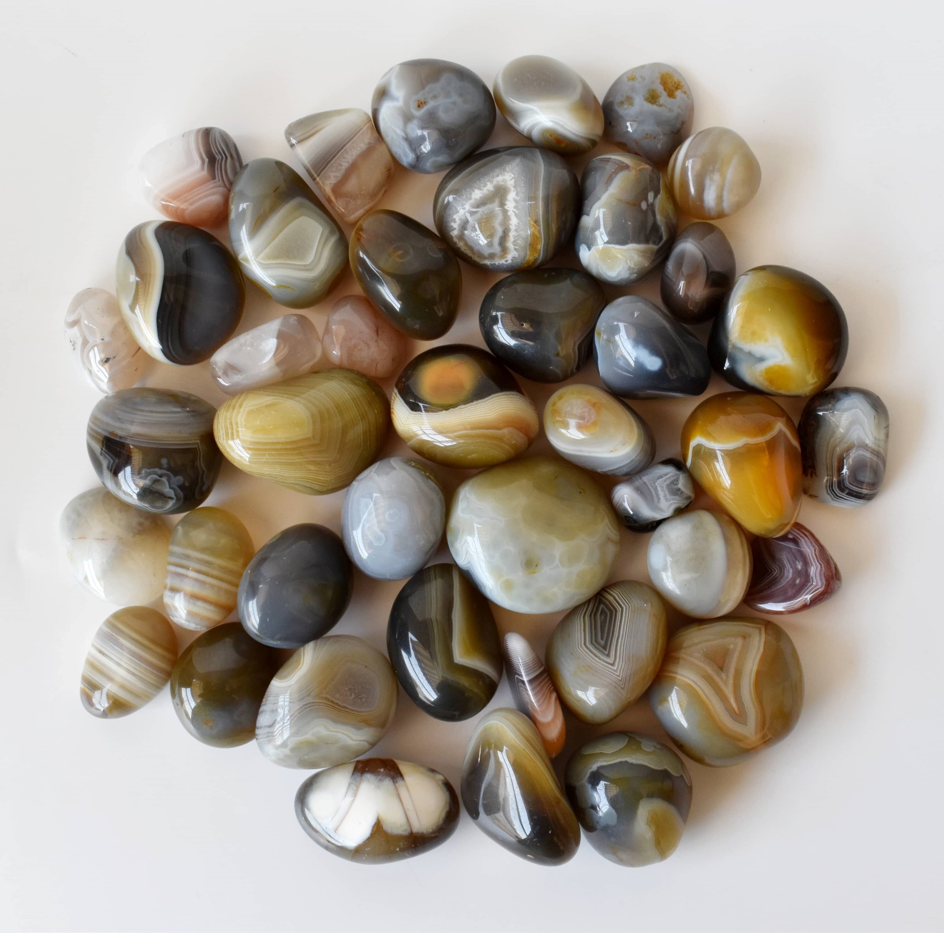Botswana Agate Tumbled, Healing Crystal Tumbled Stones - Grade: Aaa