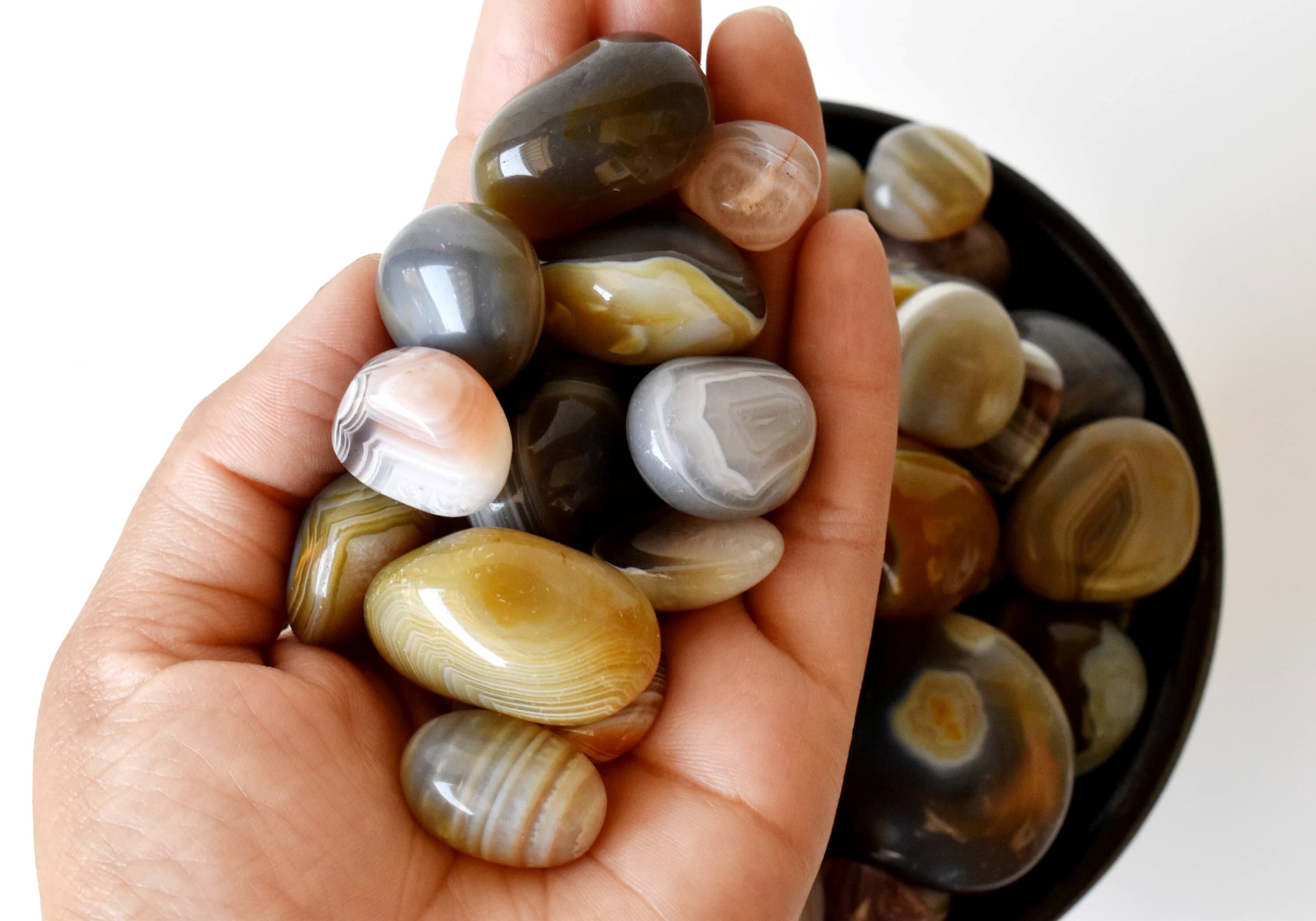 Botswana Agate Tumbled, Healing Crystal Tumbled Stones - Grade: Aaa