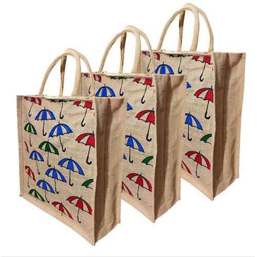 छपा हुआ जूट बैग -