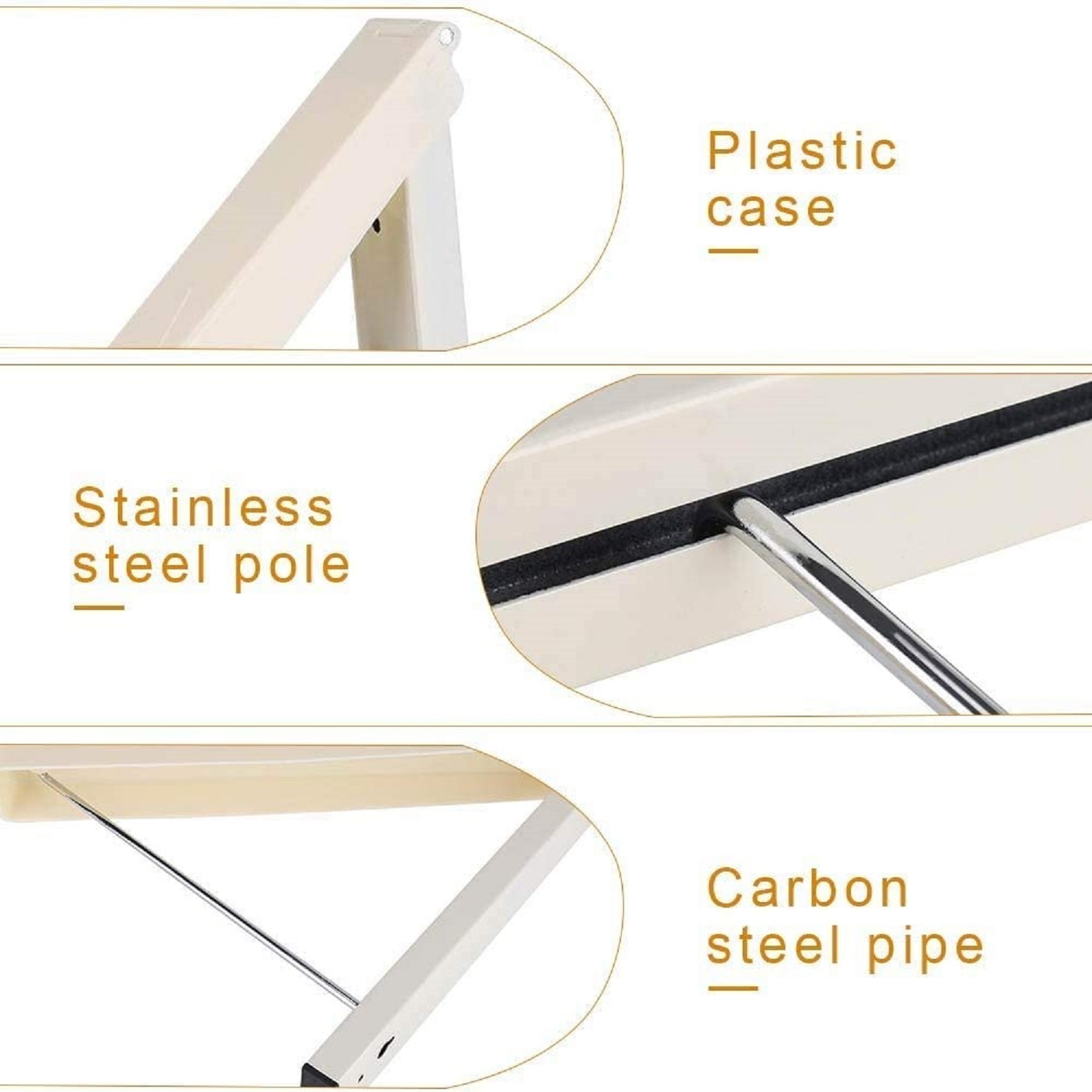 1 Pc Wall Mounted Cloth Hanger - Stainless Steel, Foldable Design For Indoor Use | Space-saving, Easy Wall-mounting, Ideal For Bedrooms And Bathrooms