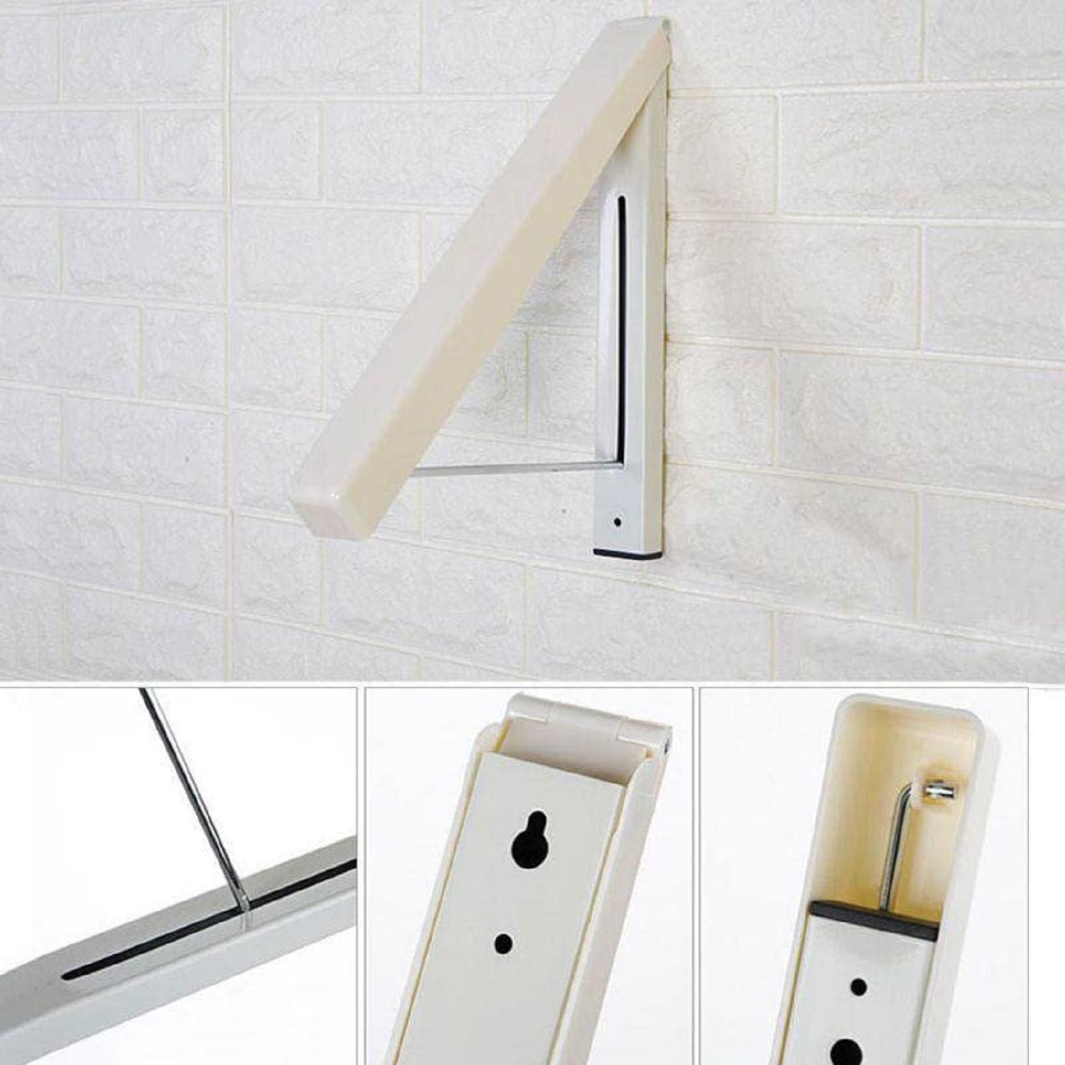 1 Pc Wall Mounted Cloth Hanger - Stainless Steel, Foldable Design For Indoor Use | Space-saving, Easy Wall-mounting, Ideal For Bedrooms And Bathrooms