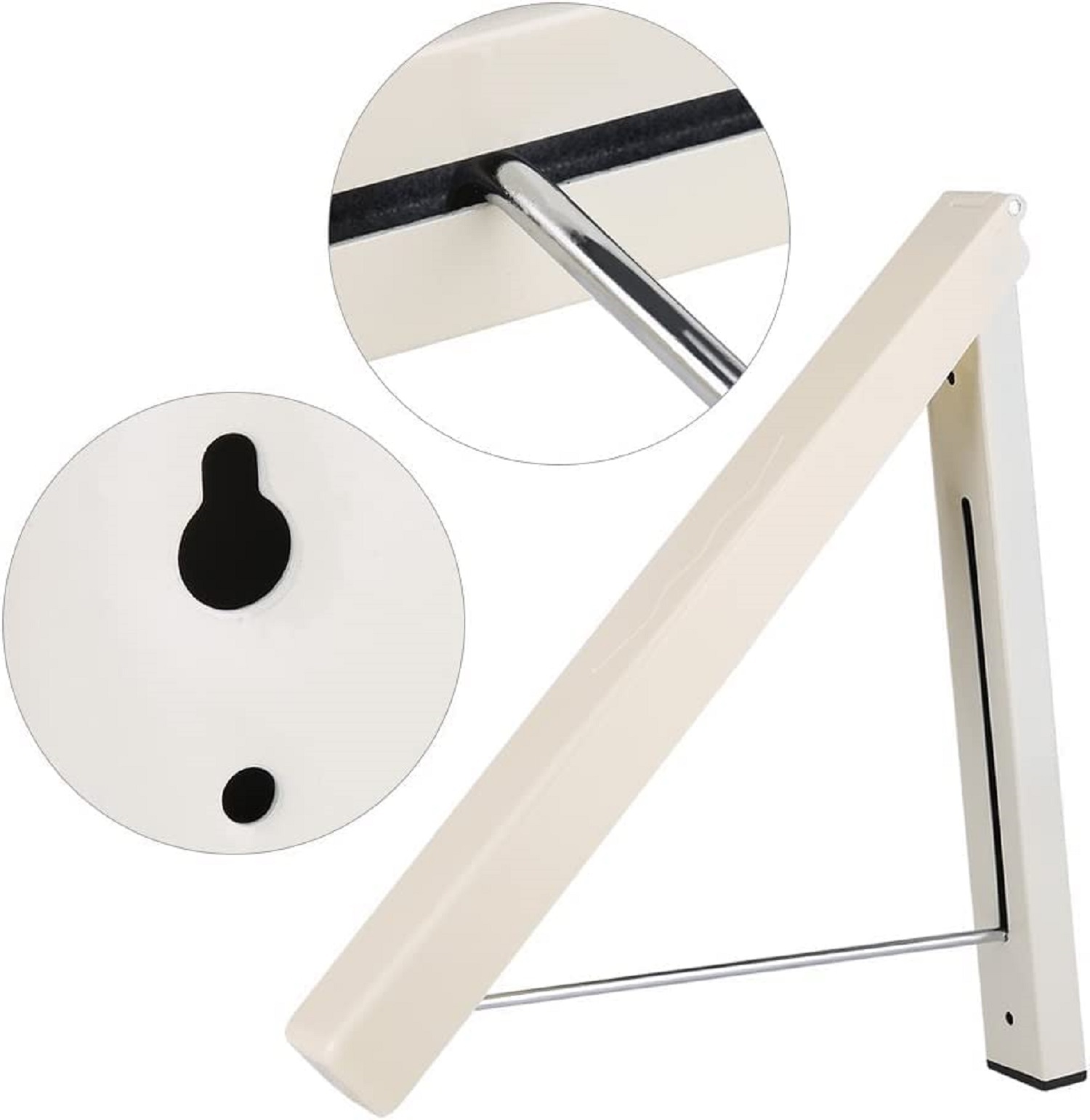 1 Pc Wall Mounted Cloth Hanger - Stainless Steel, Foldable Design For Indoor Use | Space-saving, Easy Wall-mounting, Ideal For Bedrooms And Bathrooms