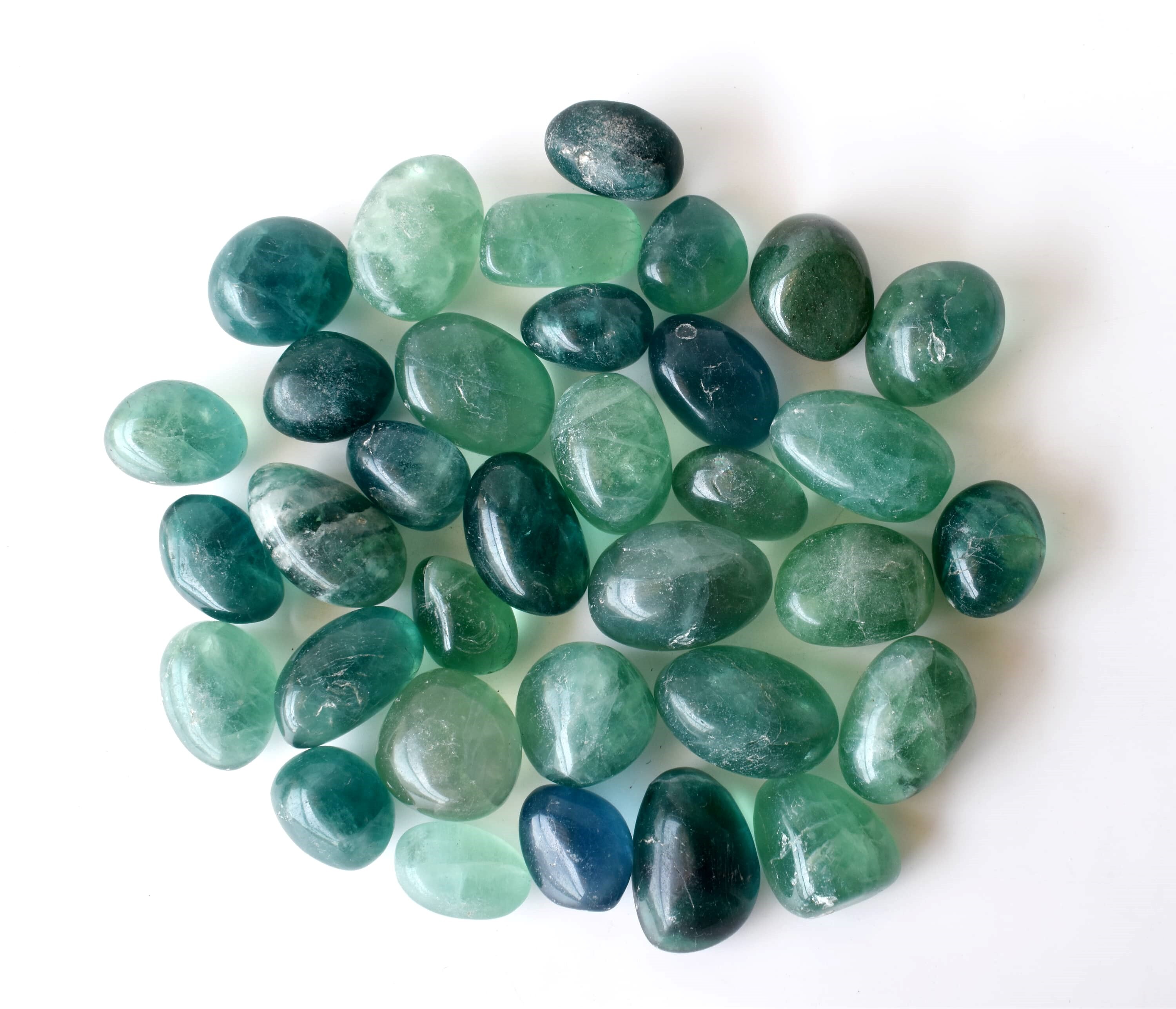 Green Fluorite Tumbled, Healing Crystal Tumbled Stones - Grade: Aaa