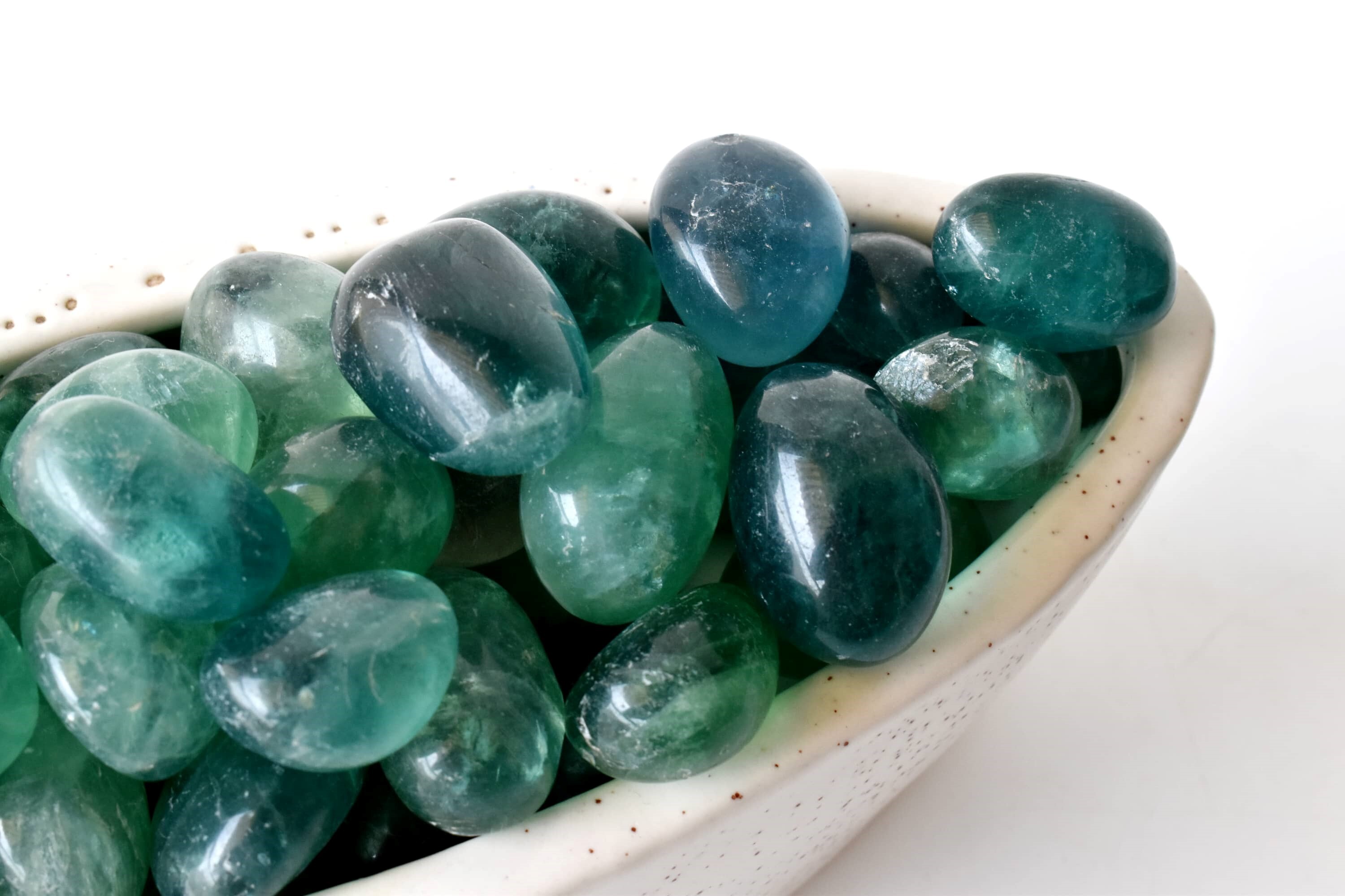 Green Fluorite Tumbled, Healing Crystal Tumbled Stones - Grade: Aaa
