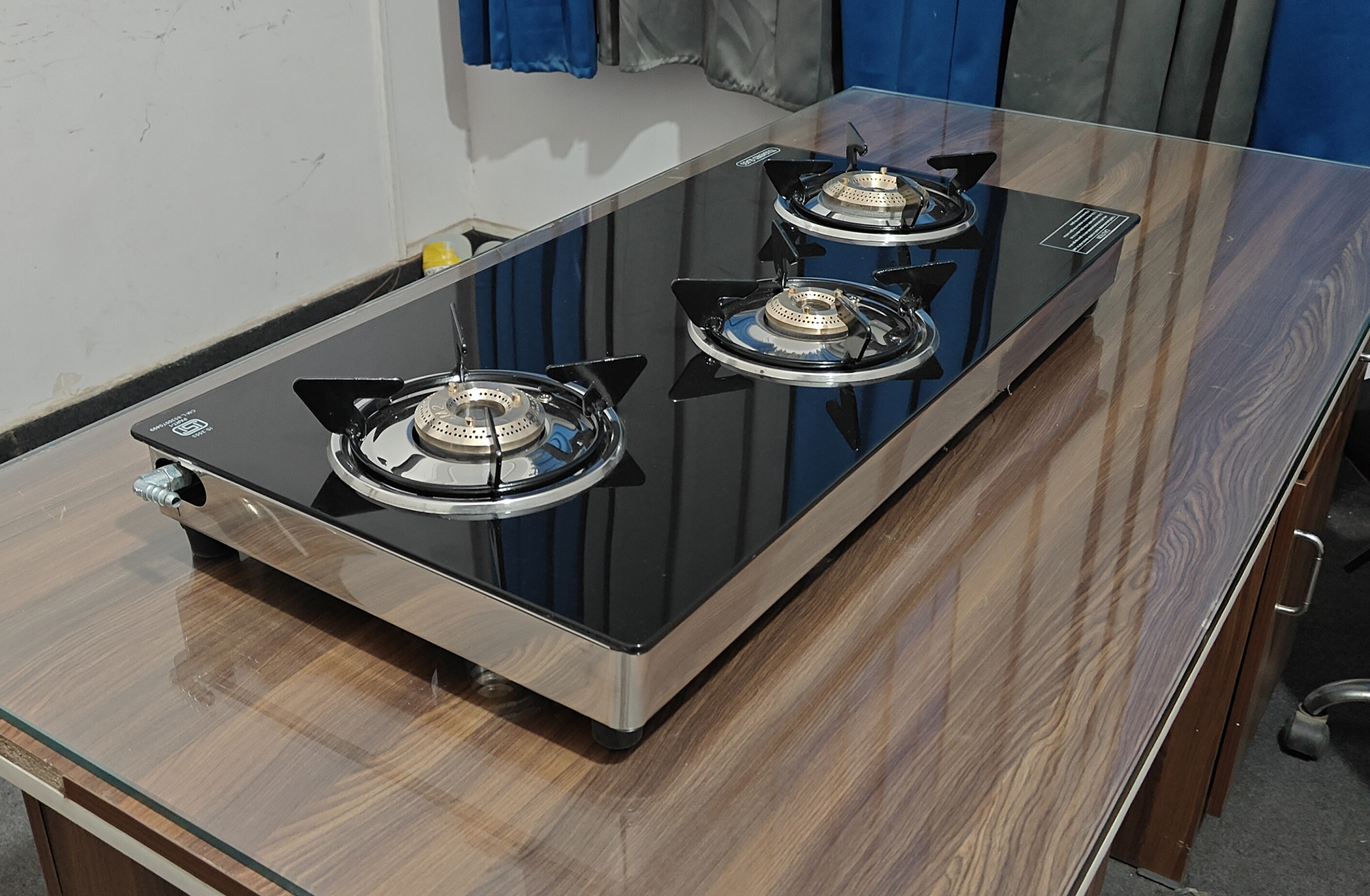 3br Direct - Full Size Glass With Ss Frame Jumbo (Brass Burner) - 3417 - Economy 3