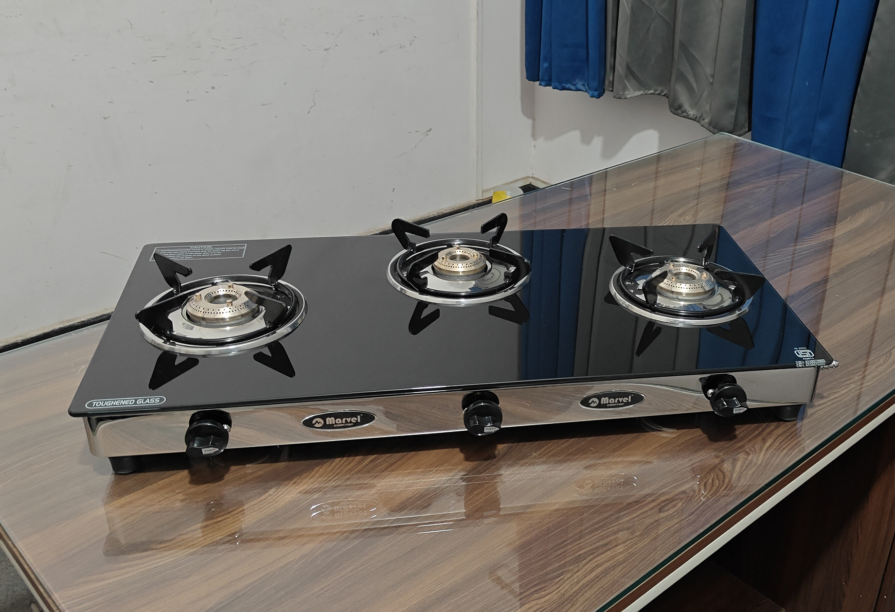 3br Direct - Full Size Glass With Ss Frame Jumbo (Brass Burner) - 3417 - Economy 3