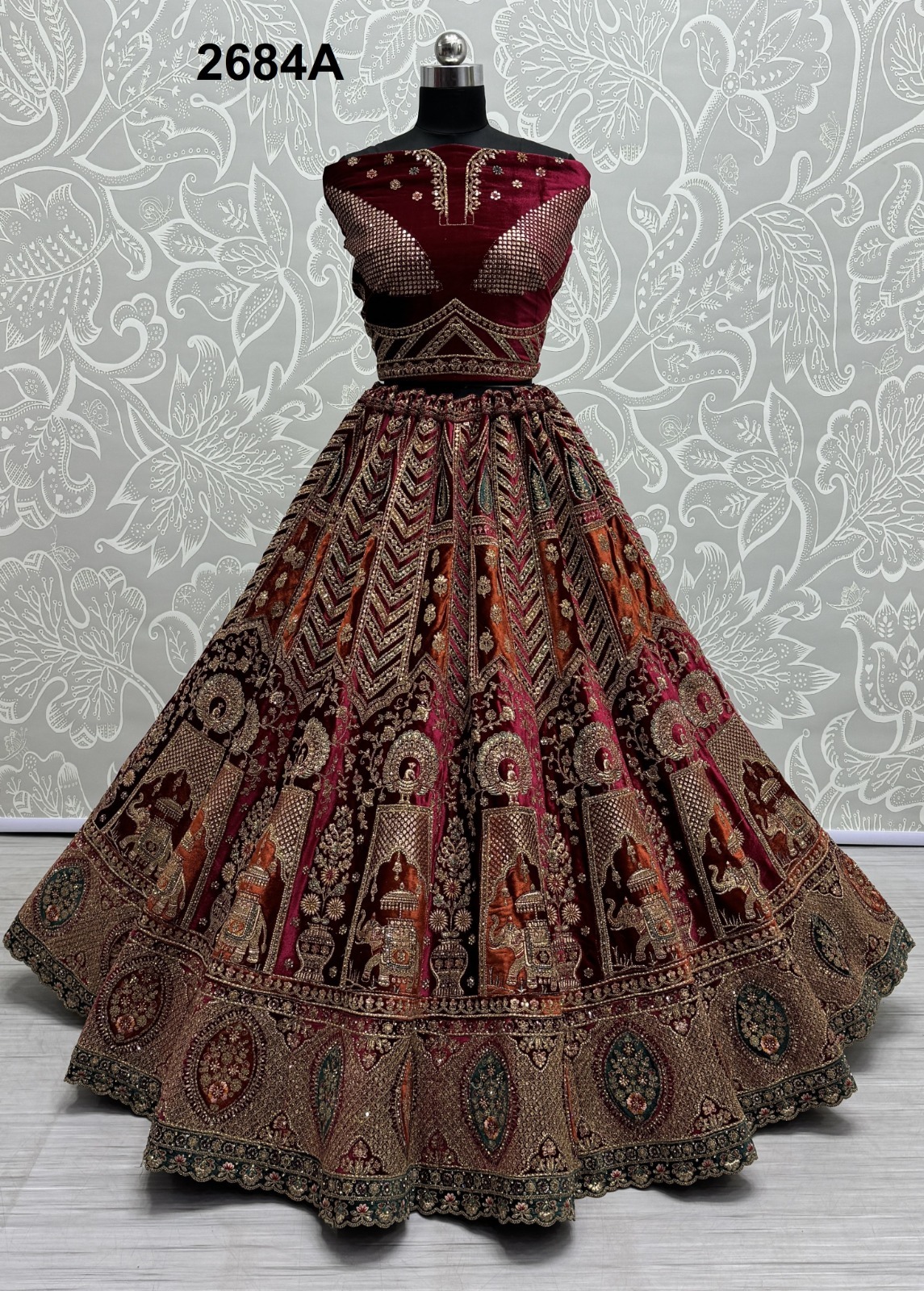 Velvet Lehenga  Wedding Wear