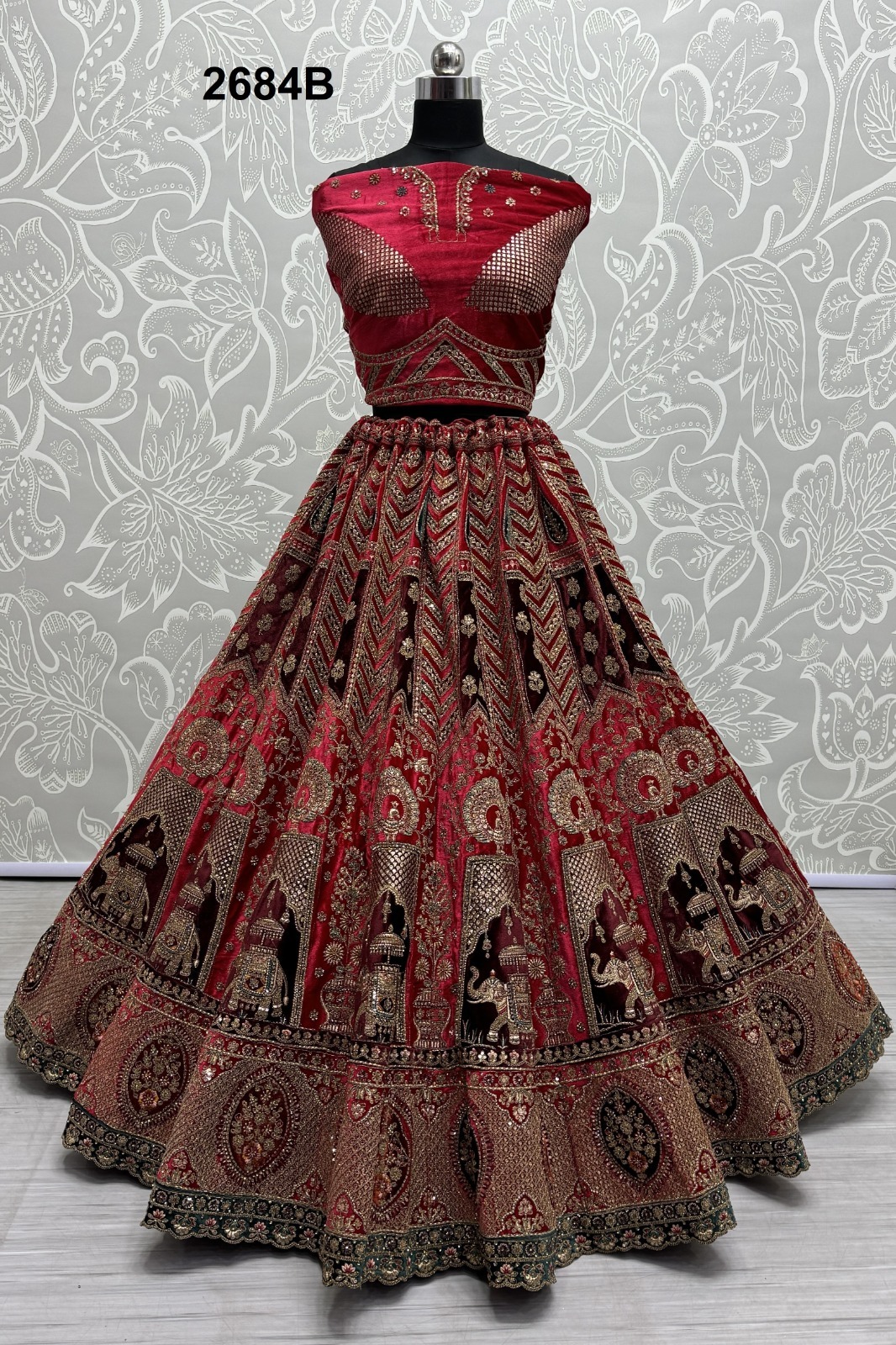 Velvet Lehenga  Wedding Wear