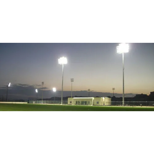 Stadium Mast Pole - Mild Steel, 10 Meters, Silver Color | Ideal for Sports Field & Airport Lighting, 220 Volt Usage, Modular Design for Easy Maintenance