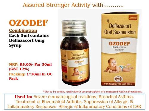 Each 5ml Contains Deflazacort 6mg Syrup - Physical Form: Liquid