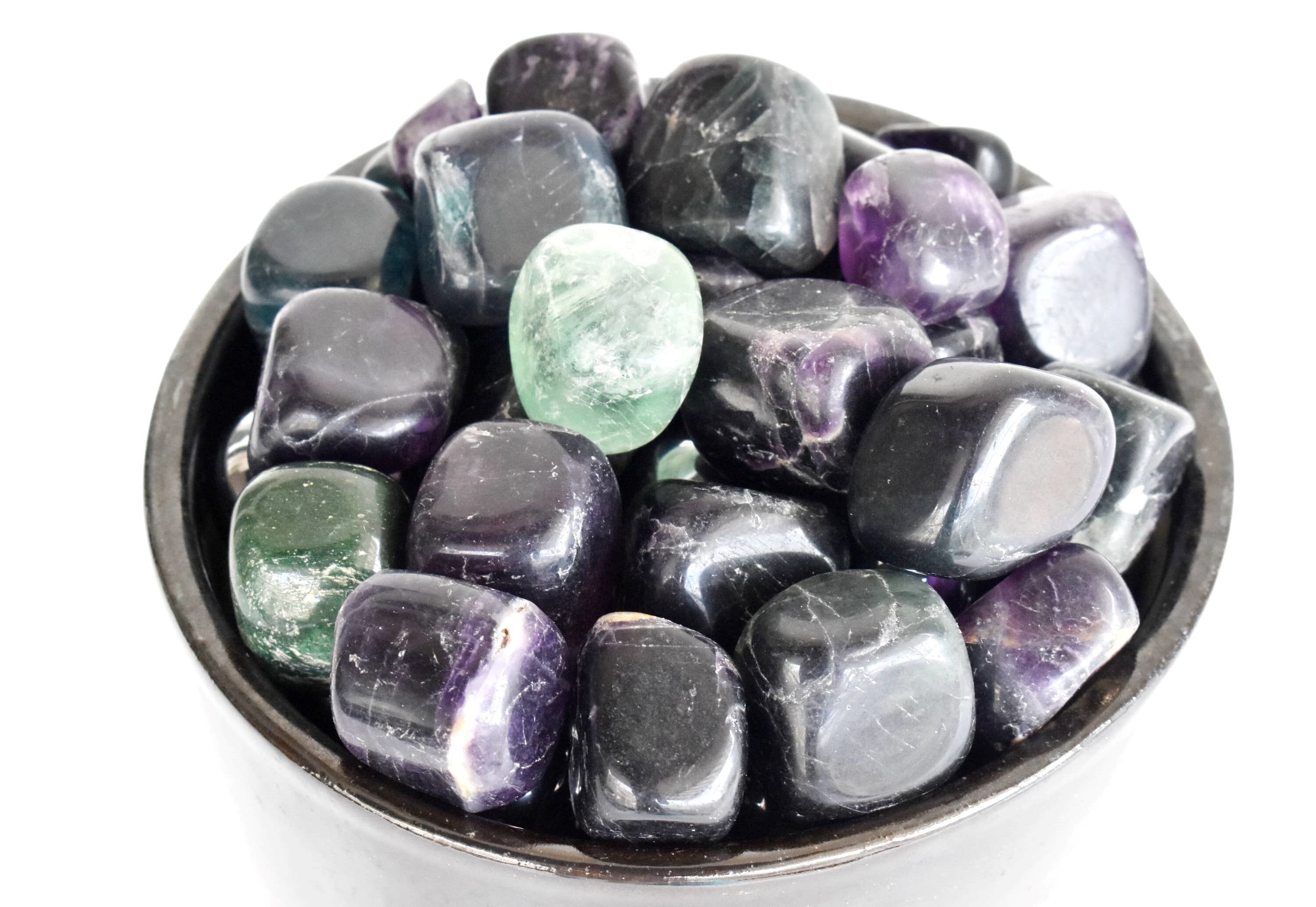 Multi Fluorite Tumbled, Healing Crystal Tumbled Stones - Grade: Aaa