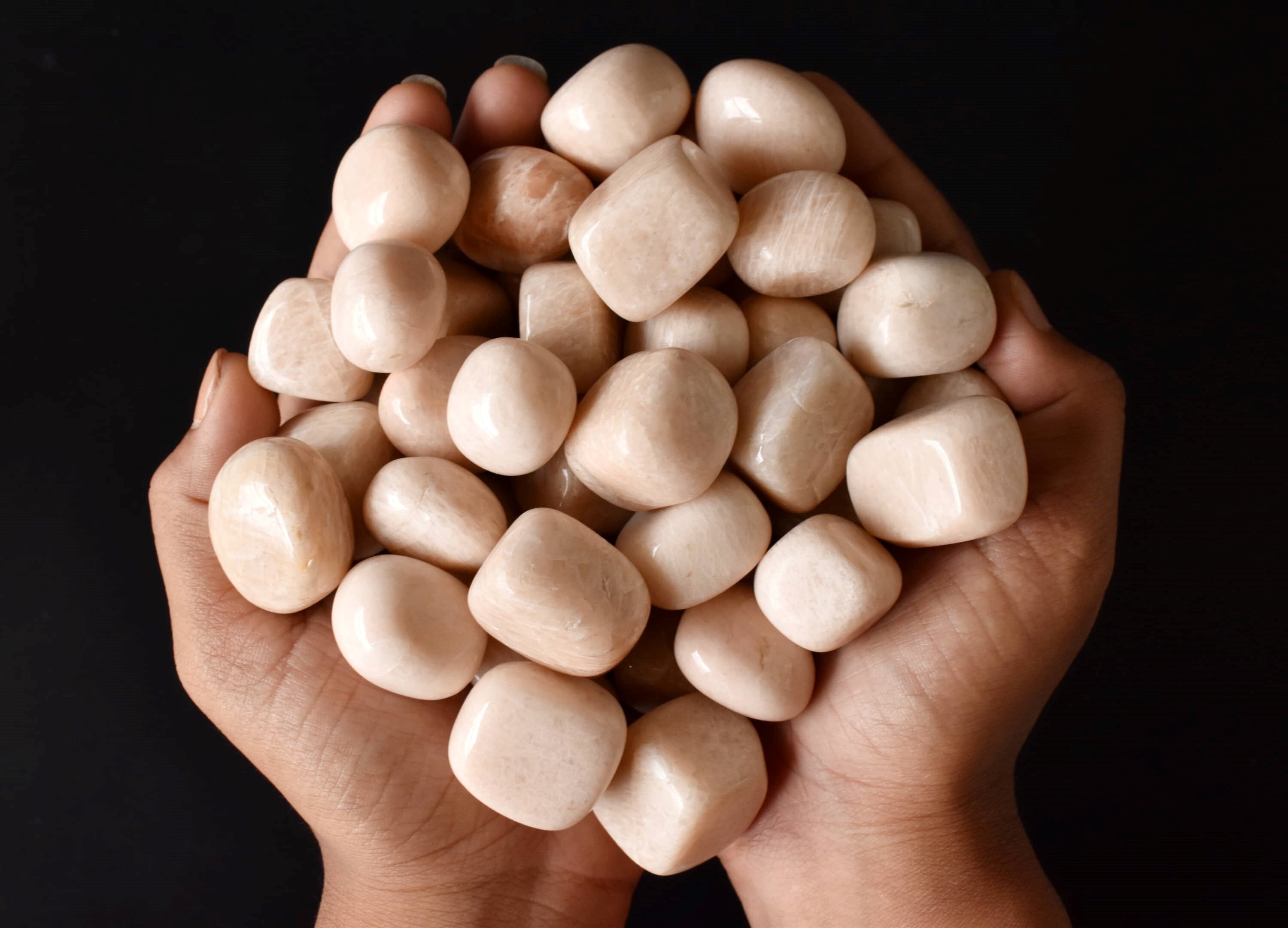 Peach Moonstone Tumbled, Healing Crystal Tumbled Stones