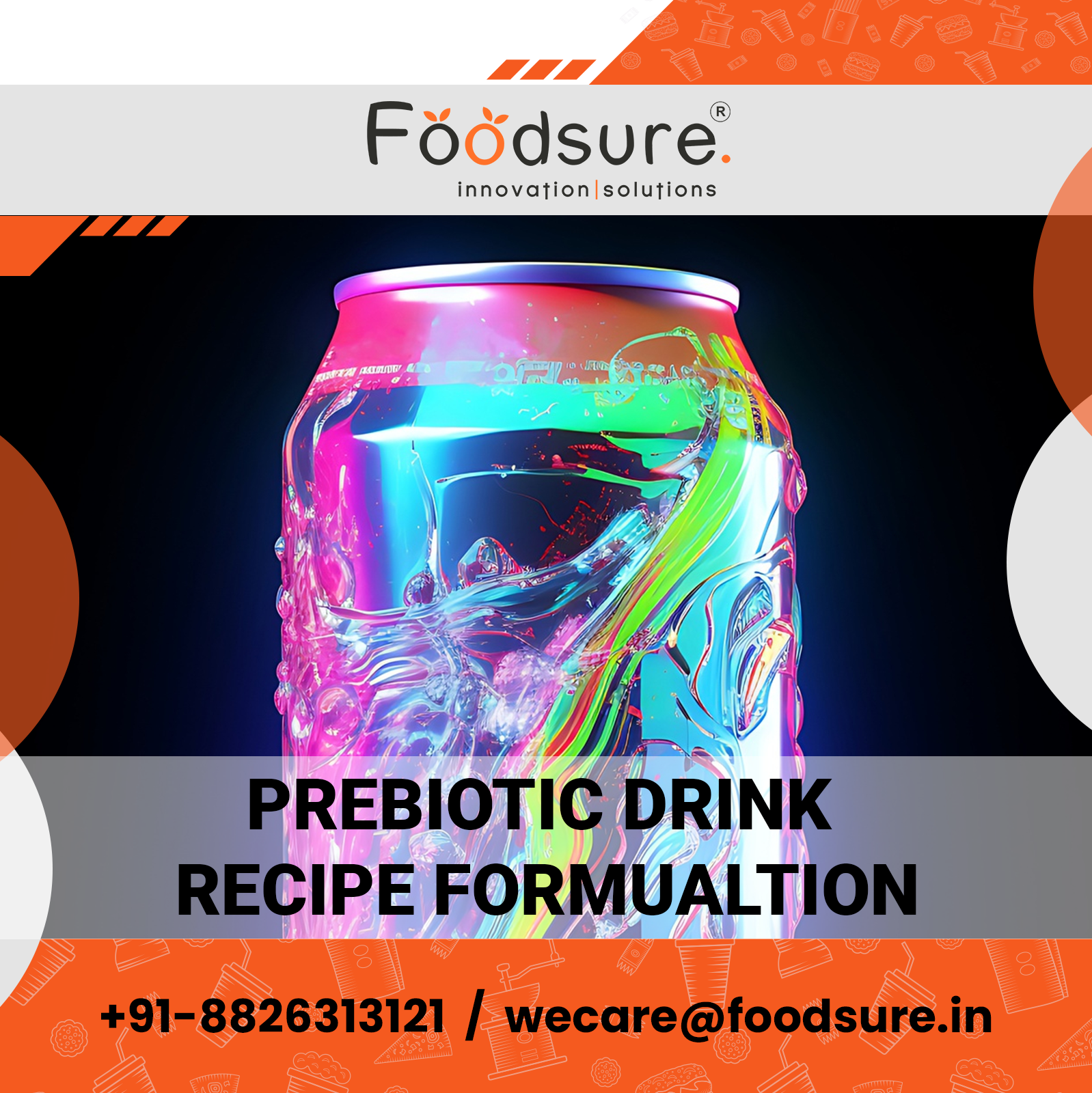 Prebiotic Energy Drink Recipe Formulation - Prebiotics From Cassava & Chicory, Custom Sweeteners, Natural Colors & Flavors, Fruit Juice Concentrate