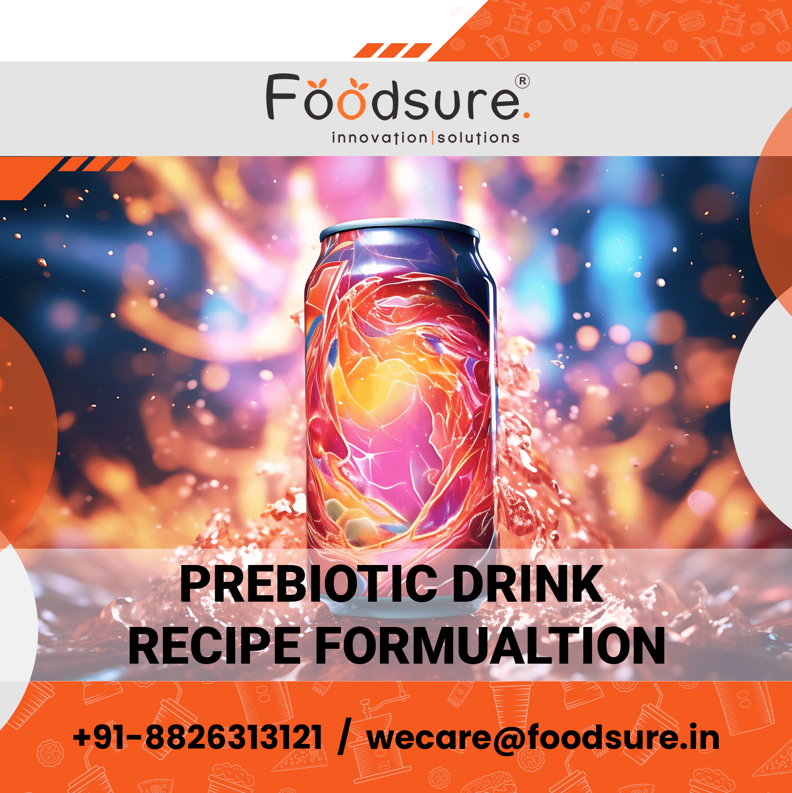 Prebiotic Energy Drink Recipe Formulation - Prebiotics From Cassava & Chicory, Custom Sweeteners, Natural Colors & Flavors, Fruit Juice Concentrate