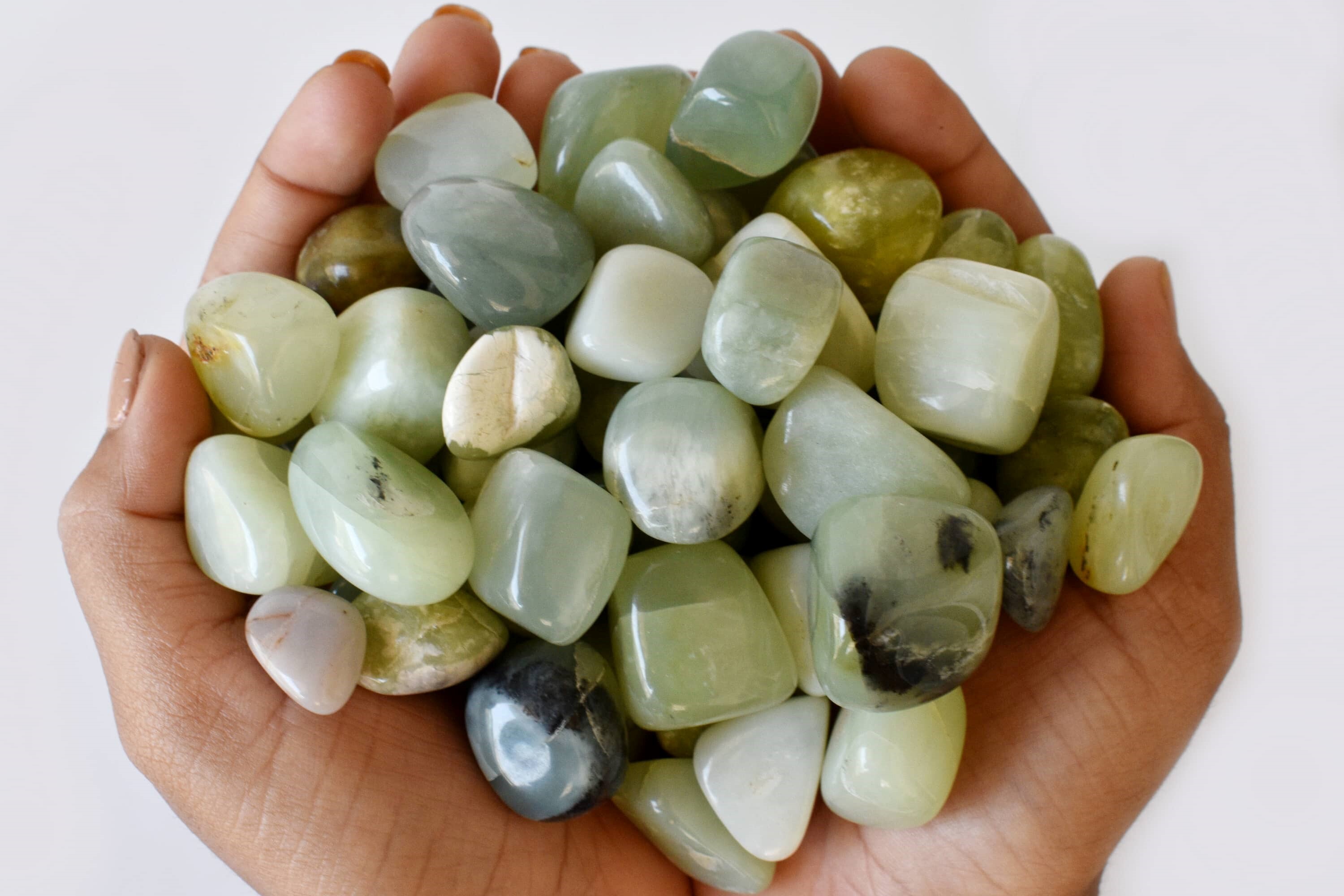 Phrenite Tumbled, Healing Crystal Tumbled Stones - Grade: Aaa
