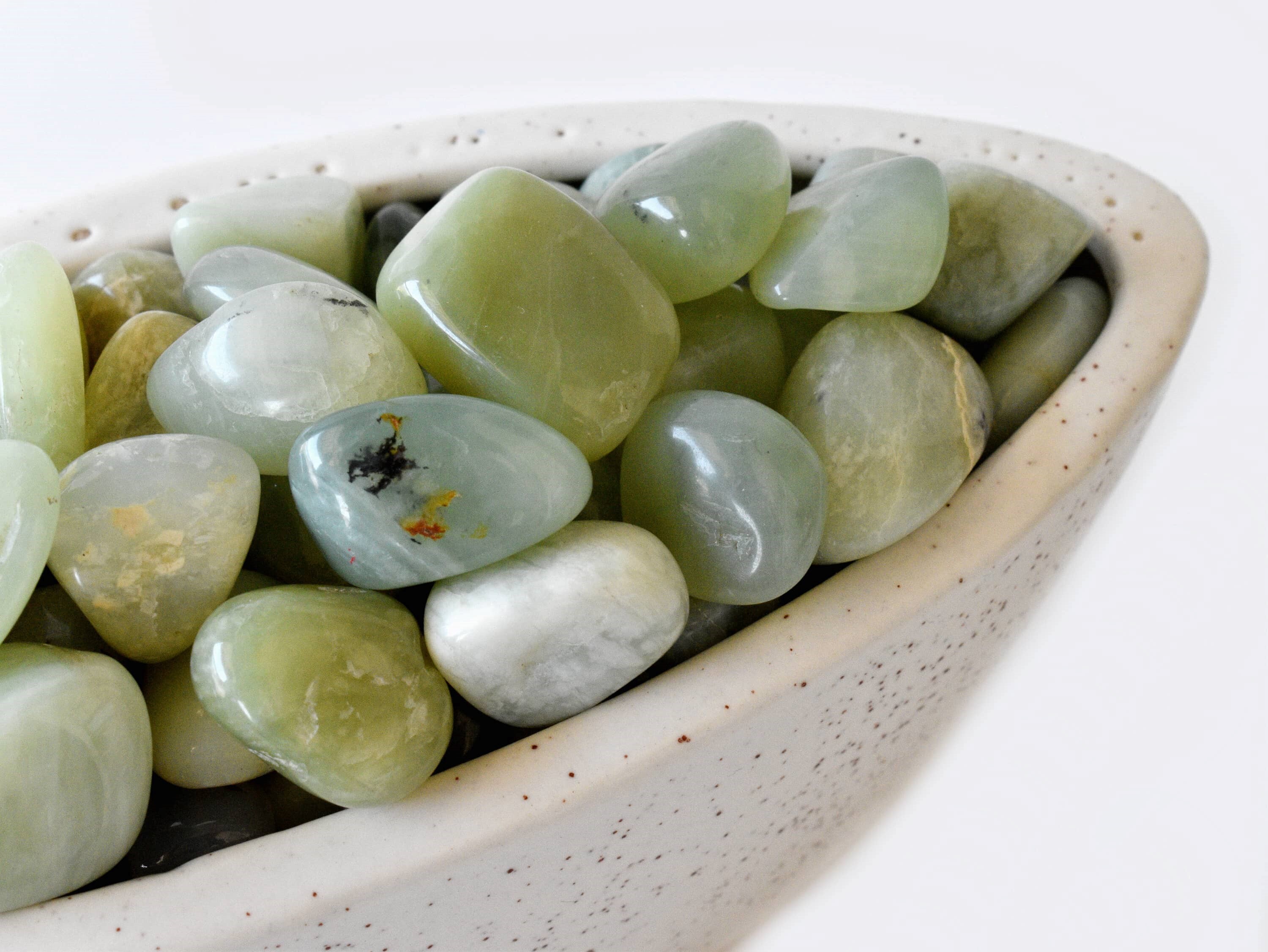 Phrenite Tumbled, Healing Crystal Tumbled Stones - Grade: Aaa