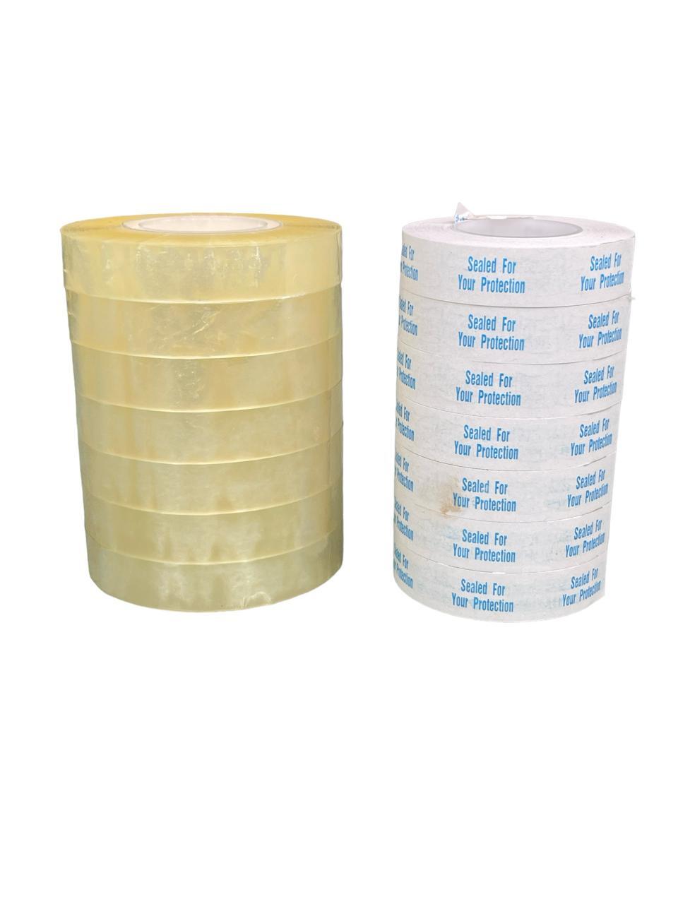 Tape Roll For Bread Sealer - Bopp Material, 1 Inch Width, Cream & White Colors, Soft Texture, Waterproof, 100 Mtr Length