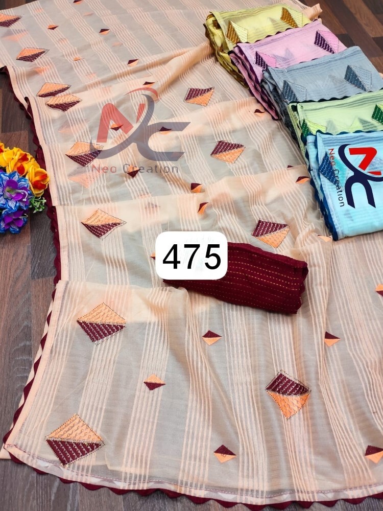 Katan Silk Sarees - 6 Color Set, 6.30 Meter Length Fancy Saree With Unstitched Blouse Piece, Light Weight, Quick Dry, Embroided Pattern