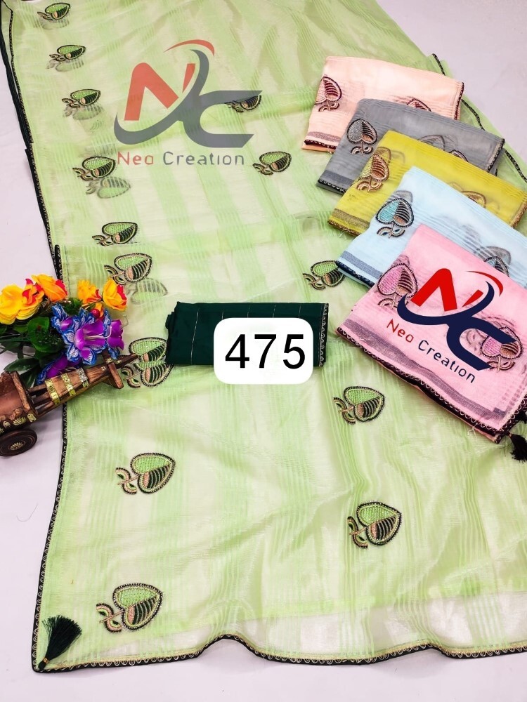 Katan Silk Sarees - 6 Color Set, 6.30 Meter Length Fancy Saree With Unstitched Blouse Piece, Light Weight, Quick Dry, Embroided Pattern