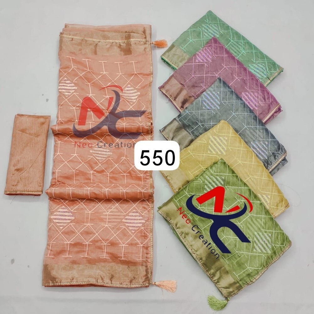 Nylon Sarees - 6.30 Meter Length, Full Fancy Collection | Light Weight, Quick Dry, Washable, Unstitched Blouse Piece, Embroidered Design