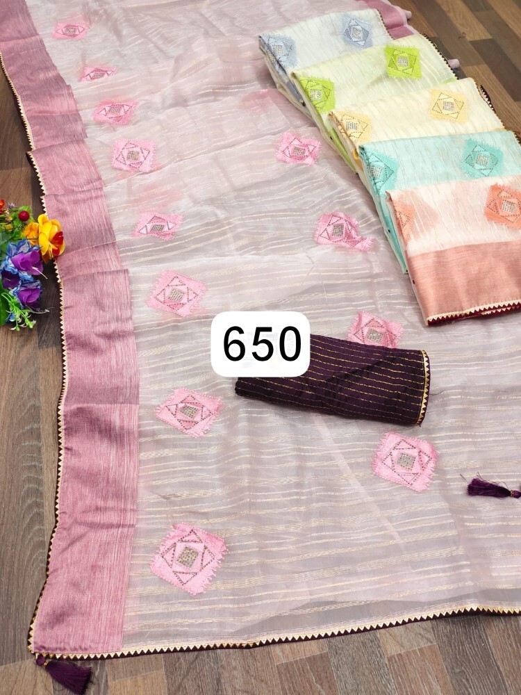 Pochampally Silk Saree - 6 Color Set, Full Fancy Regular And Occasion Wear With Unstitched Blouse Piece | Printed Texture, Washable, Quick Dry, Light In Weight