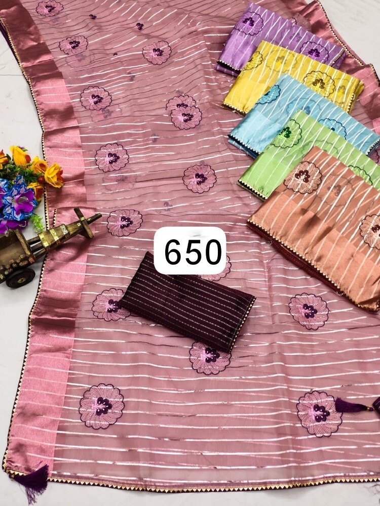 Pochampally Silk Saree - 6 Color Set, Full Fancy Regular And Occasion Wear With Unstitched Blouse Piece | Printed Texture, Washable, Quick Dry, Light In Weight