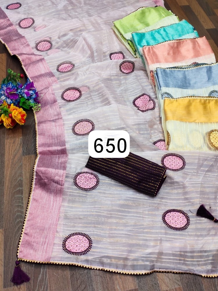 Pochampally Silk Saree - 6 Color Set, Full Fancy Regular And Occasion Wear With Unstitched Blouse Piece | Printed Texture, Washable, Quick Dry, Light In Weight