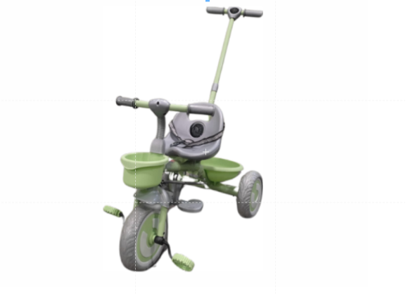 Single Bend Tricycle - Metal & Plastic Frame, 21 Gauge Pipes | Parental Control, Foot Rest, Front & Back Baskets, Locking Seat Protection, Eva Tyres