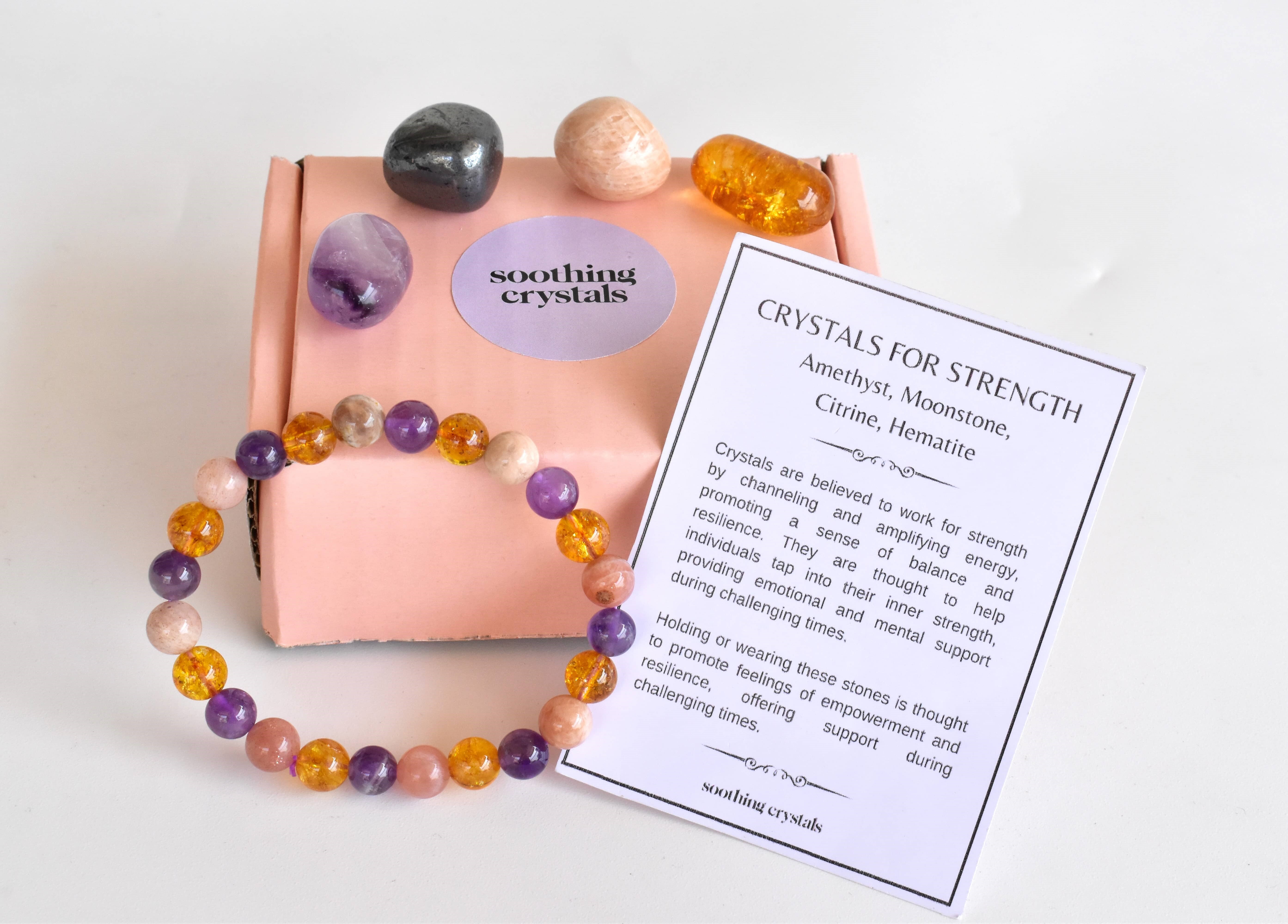 Strength Crystal Kit, Healing Gemstones, Meditation Gift Stones - Grade: Aaa