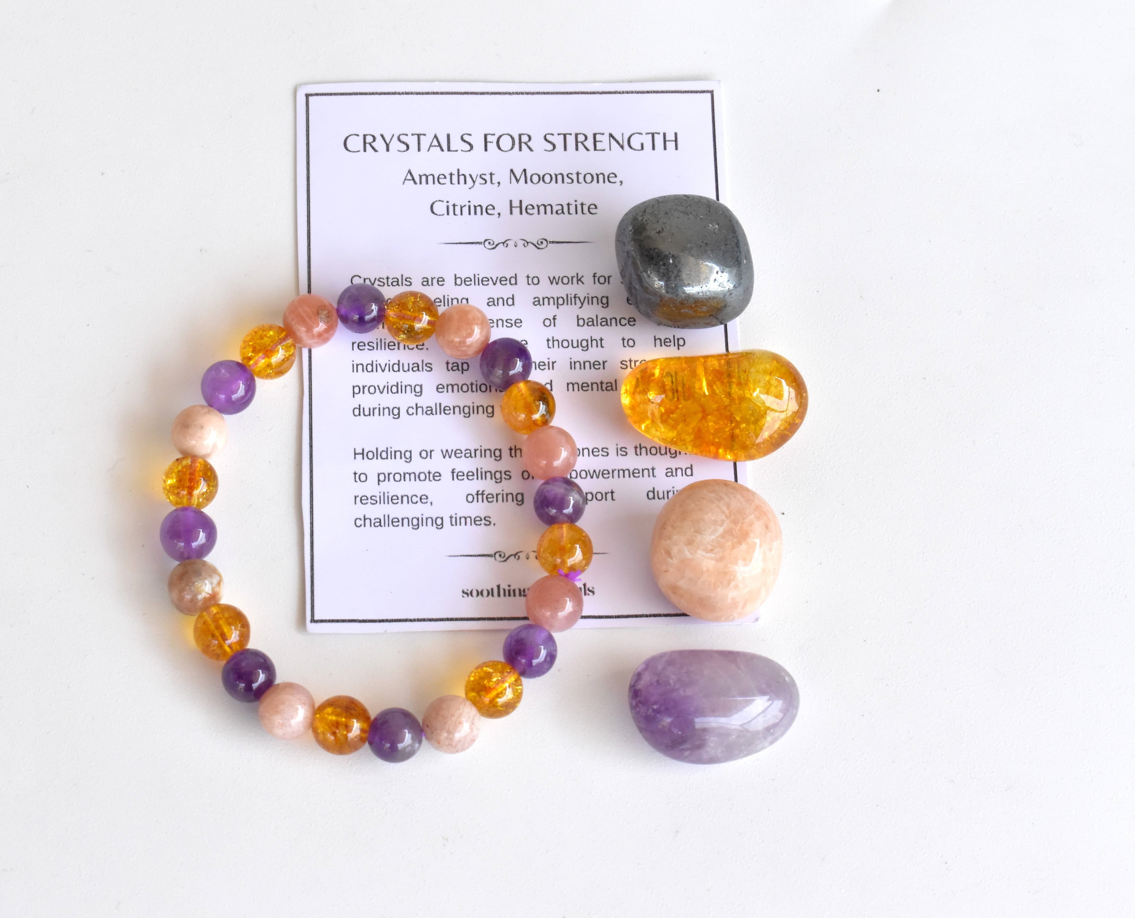 Strength Crystal Kit, Healing Gemstones, Meditation Gift Stones - Grade: Aaa