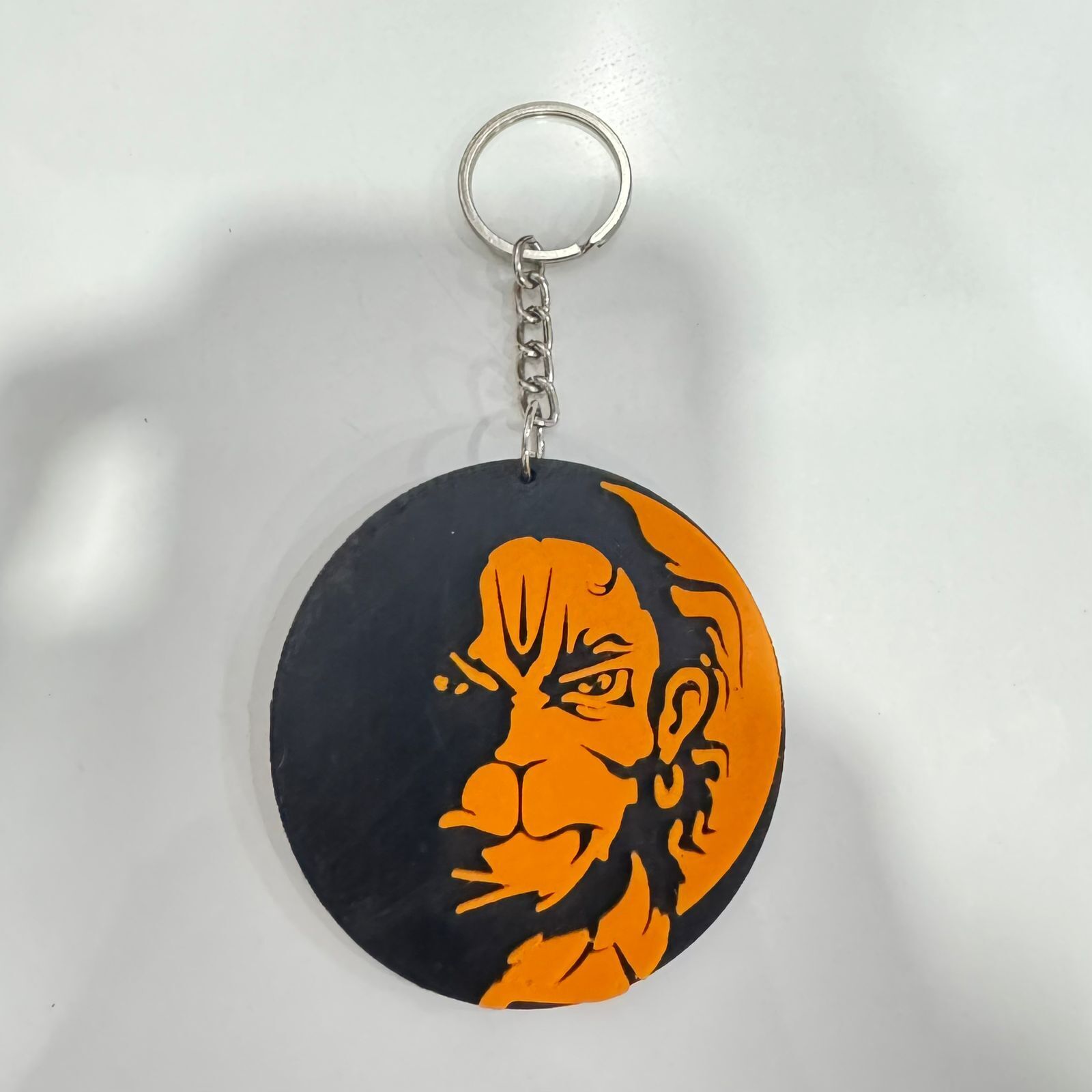 Customized 3d Matrix Spiritual Symbol Keychain - Durable Plastic With Steel Plating, Multicolor Options, Modern Indian Style, Chrome Finish