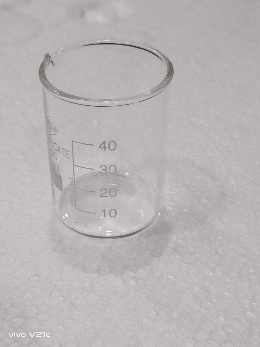 Glass Beaker - Glass, 50 Milliliters, Transparent | Fine Finish, Light Weight, Scratch Resistant, Ideal For Chemical Laboratories