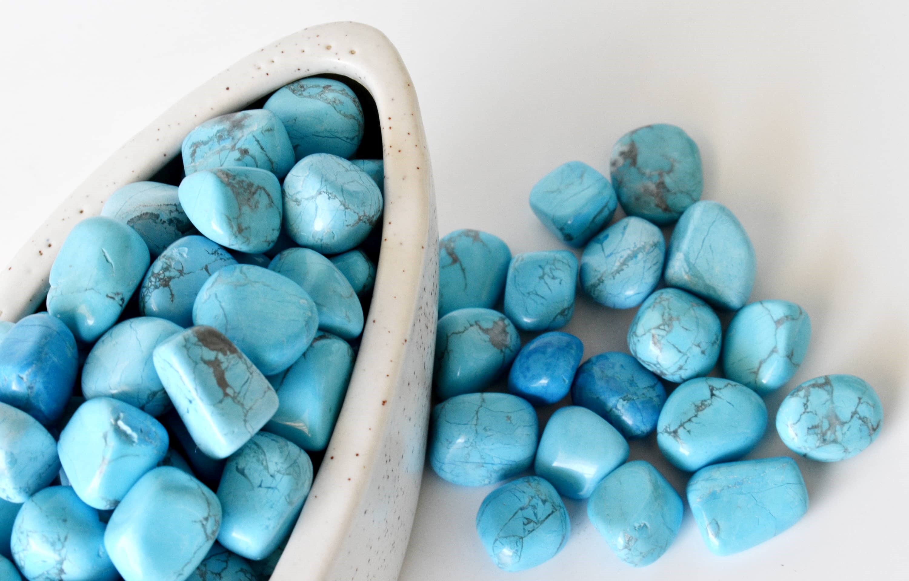Turquoise Howlite Tumbled, Healing Crystal Tumbled Stones