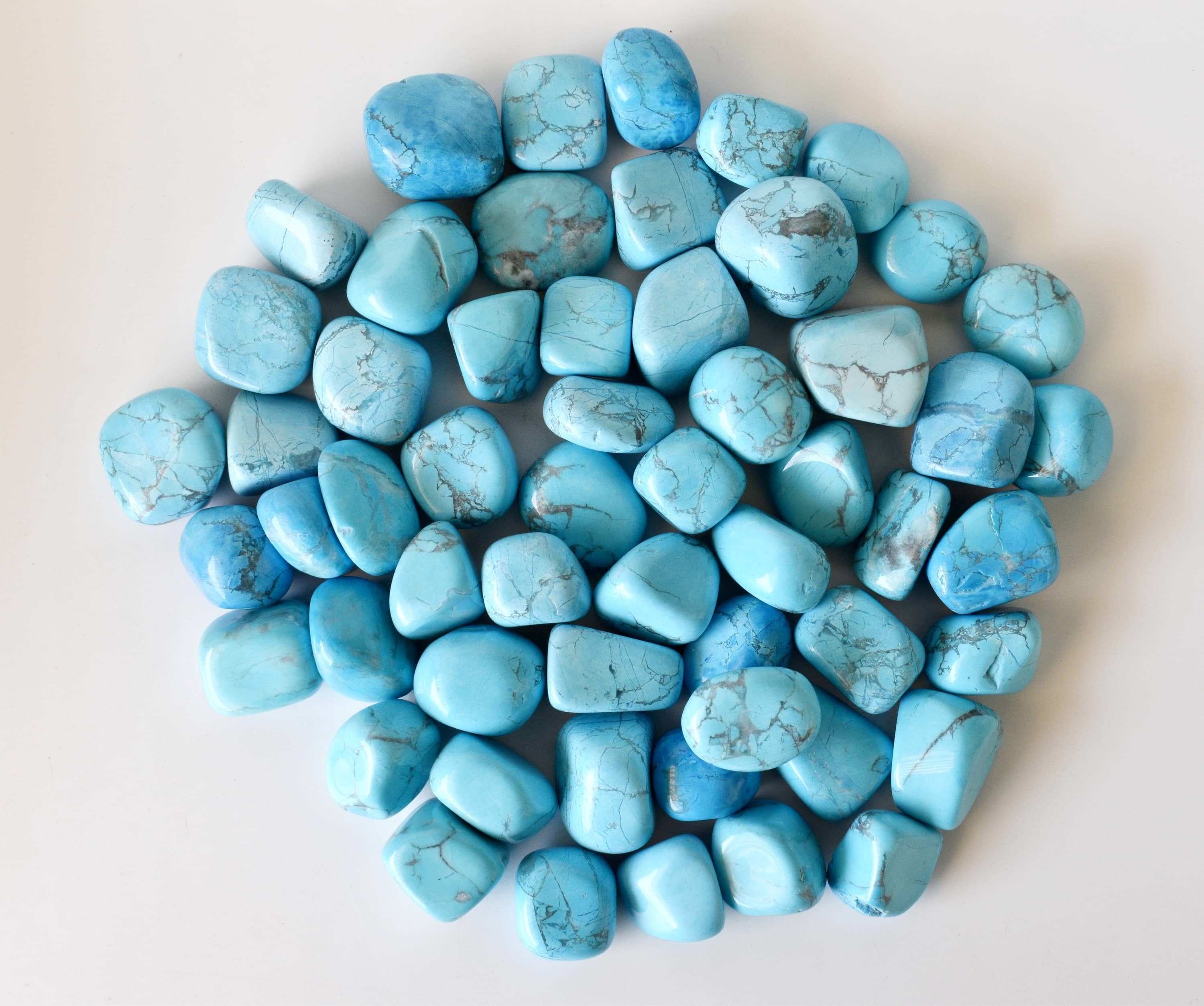 Turquoise Howlite Tumbled, Healing Crystal Tumbled Stones
