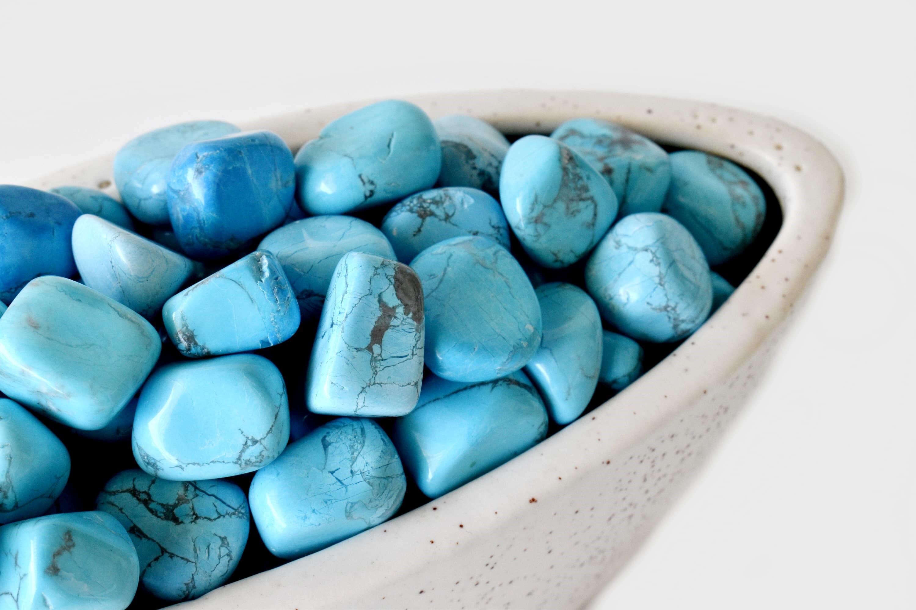 Turquoise Howlite Tumbled, Healing Crystal Tumbled Stones