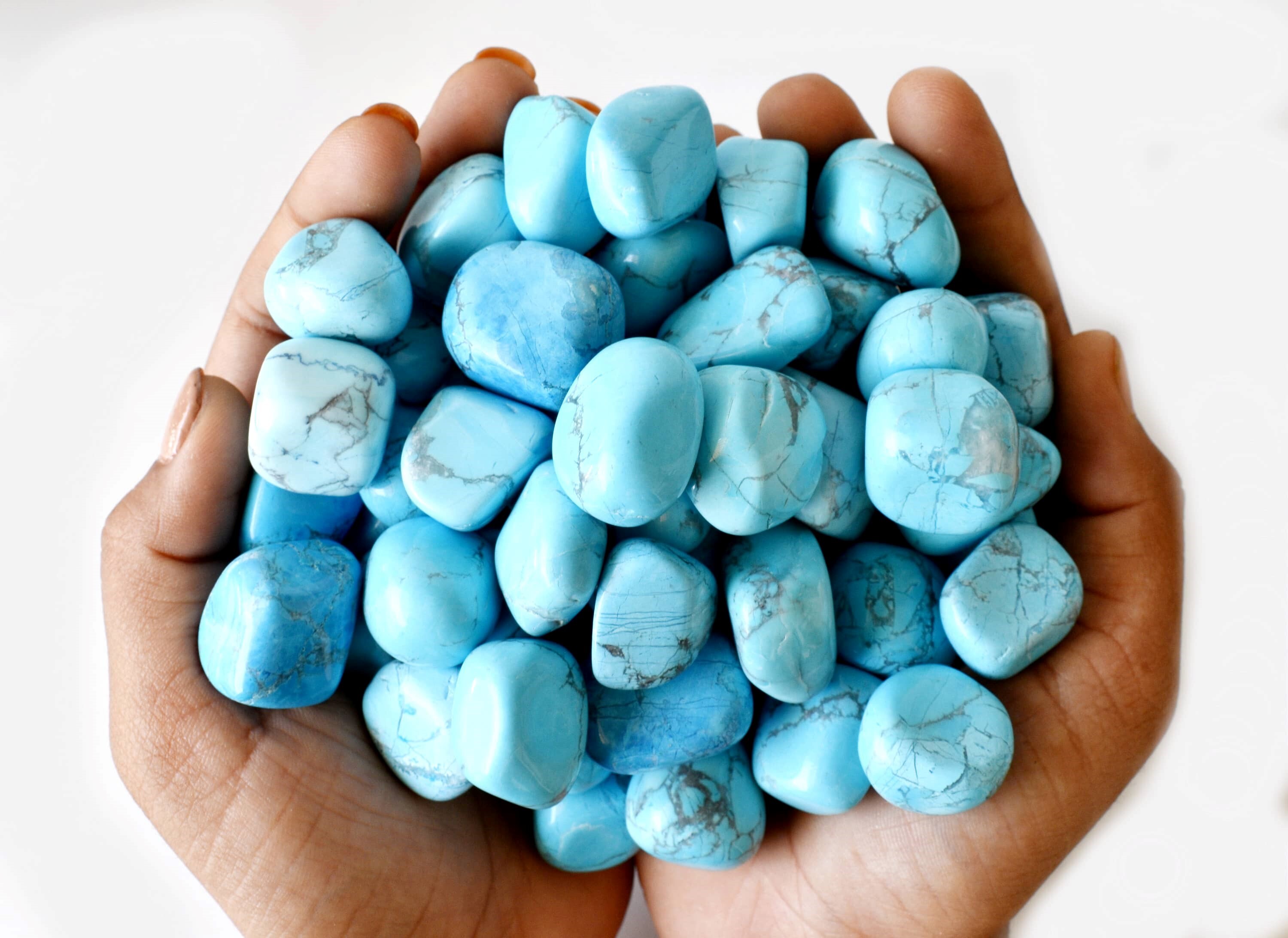 Turquoise Howlite Tumbled, Healing Crystal Tumbled Stones