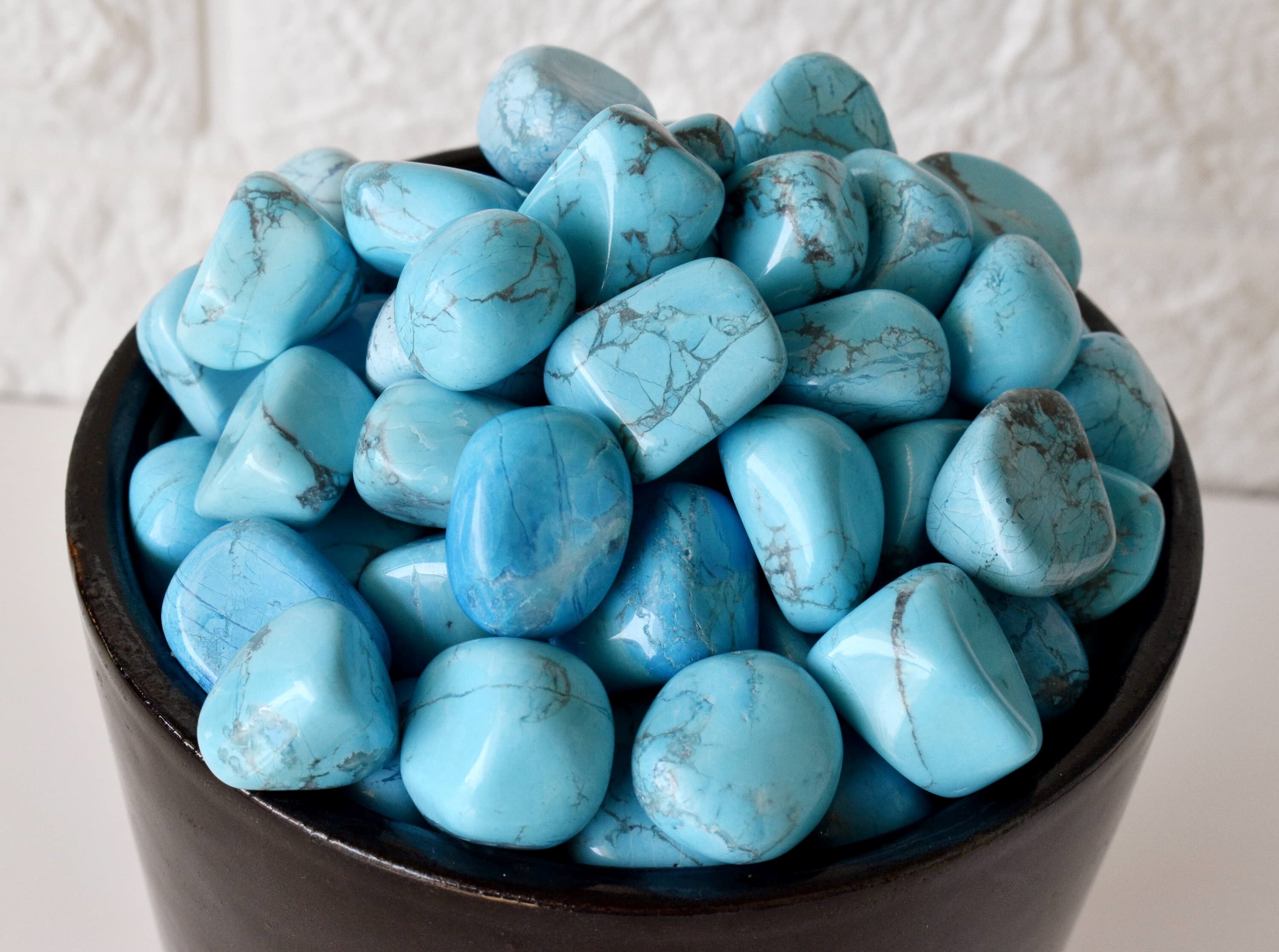 Turquoise Howlite Tumbled, Healing Crystal Tumbled Stones
