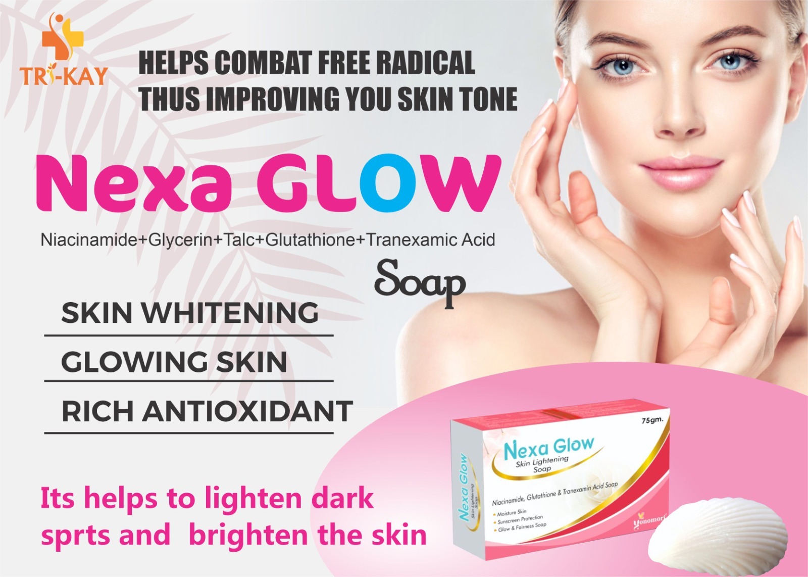 White 75 Gm Niacinamide 0.5% Glutathione 0.2% And Tranexamic Acid 1% Soap