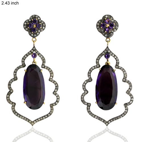 नीलम कलरस्टोन कान की बाली