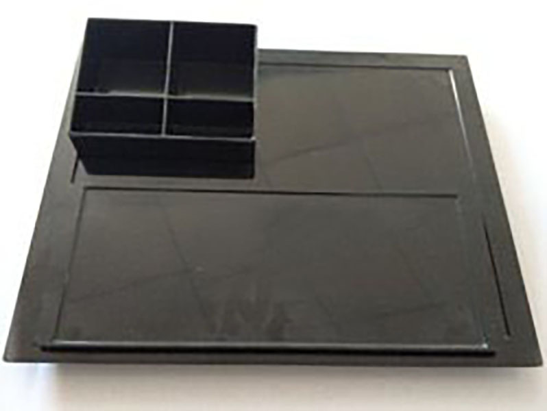 Hotel Welcome Tray - Abs Material 15.15 X 12.80 X 0.88 Inches | Elegant Black/white Design Lightweight 500g
