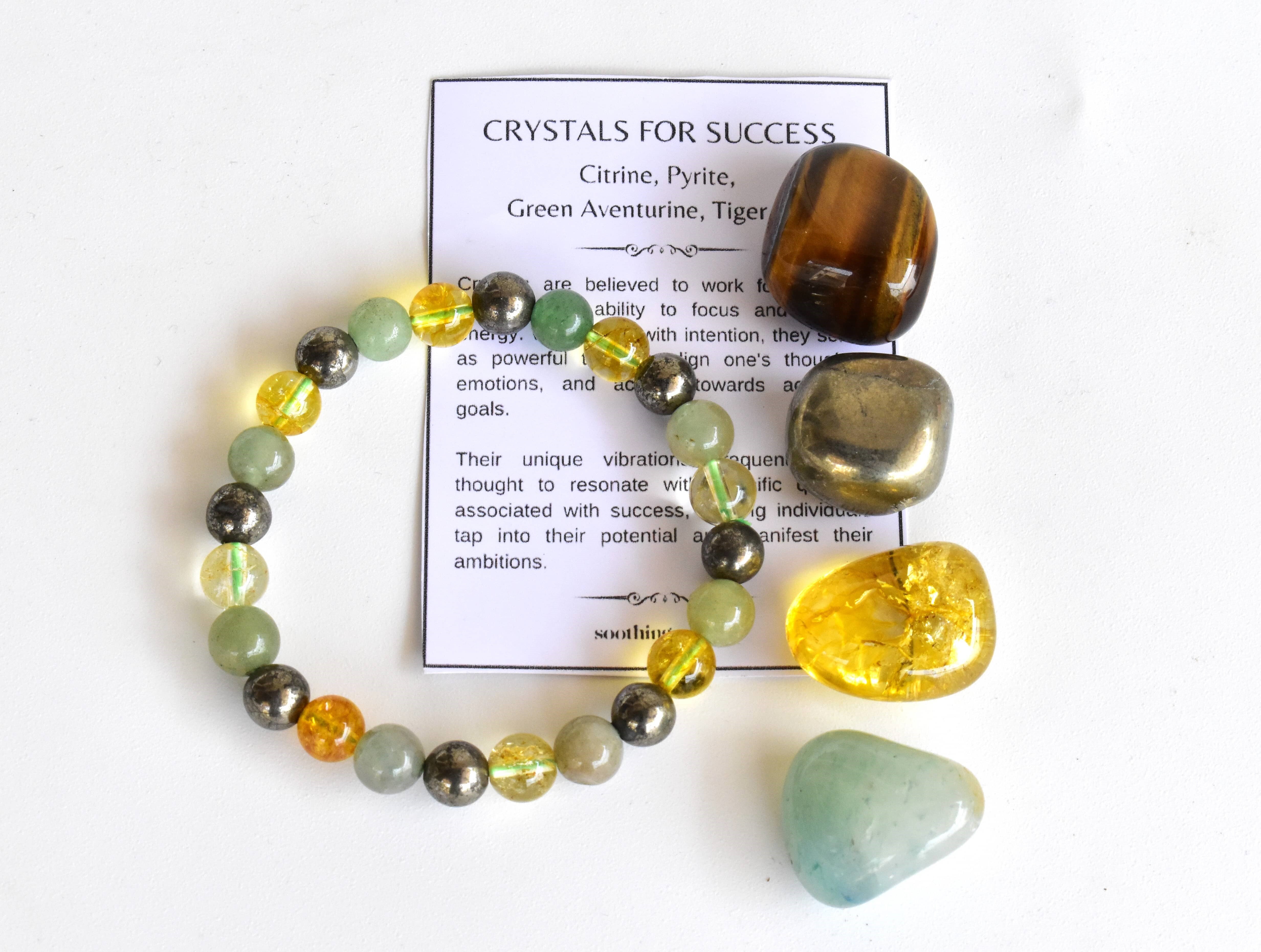 Attract Success Crystal Kit, Healing Gemstones, Meditation Gift Stones - Grade: Aaa